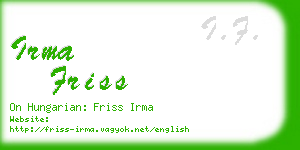 irma friss business card